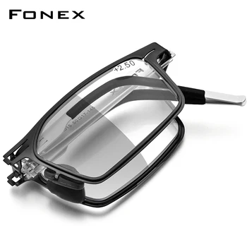 FONEX Samozabarvovací Šedá Anti Blue Light Blokuje Skládací Brýle na Čtení Muži Ženy 2021 Nové Čtenáře Bezšroubové Brýle LH015