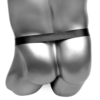 Faux Kožené Pánské Tanga Spodní Prádlo S Penis Ring Zvýšit Závěs Sexy Spodní Prádlo Gay Mužské G String Kalhotky