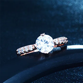 H:HYDE Elegantní stylové Zlaté Barvě lesklý atraktivní zirkony dámský prsten velikost 7-9 pro dárek anillos mujer