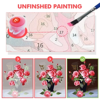 HUACAN DIY Lily Obrázky Podle Počtu Soupravy Home Dekor Květina Malování Podle Čísel Výkresu Na Plátně Ručně malované Umění Dárek
