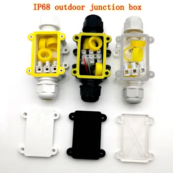 IP68 Vodotěsné Spojovací Box 2 Way 6-12mm Elektrické Dráty Uzavřené Hoření Venkovní Kabel Konektor Spojovací Pouzdro pro Led Světla