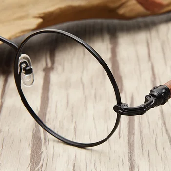 Japonsko Skutečné Dřevo Chrámu Titan Vintage Kulaté Brýle Rám Muži Ženy Krátkozrakost Optické Rámy Předpis Rám Oculos Gafas De