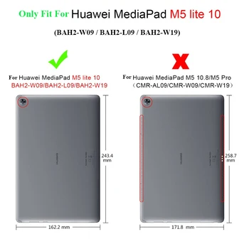 Kožené Pouzdro Pro Huawei MediaPad M5 Lite BAH2-L09 W19 Tablet Stojan Kryt pro Huawei Mediapad Media Pad m5 lite 10 Pouzdro +GiftFilm