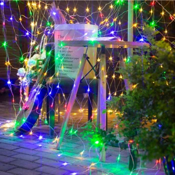 Led String Světla 2x2m 3x2m 3x3m Net Ok Řetězec Víla Světla Vánoční Strom-wrap Světla Venkovní Svatební Party Opony Garland Li