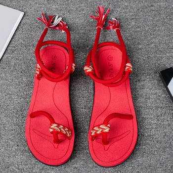 Letní Nové Pánské Sandály Pár Ležérní Plážové Boty Módní Muži Sandály Pantofle Ručně vyráběné Sandály na Platformě Non-slip Domů Sandály