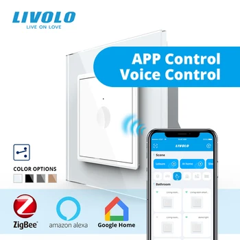 Livolo EU Standardní 2ways Kříž Zigbee Smart Home Zeď, Dotykový Vypínač, Touch WiFi APP Control, domovská stránka google ,Alexa, echo ovládání