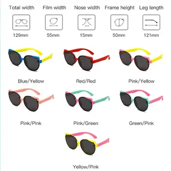 LongKeeper Velké Kočičí Oko Děti Polarizované Sluneční Brýle Dívky Chlapci TR90 Silikonové dětské sluneční Brýle UV400 Dítě Brýle Brýle