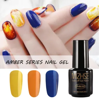MIZHSE Amber/Srst Gel Color Series Semi-Permanentes Gel na Nehty Glitter Holografie Namočte Off UV Nehtů Gel Lak na Nehty