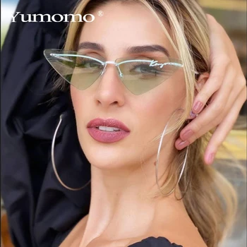 Malé Kočičí Oko Vintage Sluneční Brýle, Ženy, Klasický Retro Značky Návrhář Bezrámové Vrtaných Sluneční Brýle Odstíny Ženské Dámy Eyewear