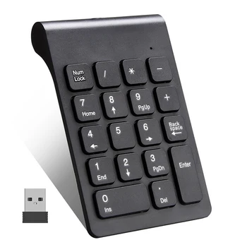 Malé-velikost 2,4 GHz Bezdrátová Numerická Klávesnice Numpad 18 Klíče, Digitální Klávesnice pro Účetní Pokladní Přenosný Notebook Tablet