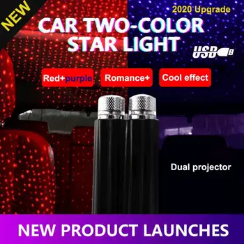 Mini LED Double Star Sky Interiéru Vozu Lampa Auto Světla, Auto Interiéru USB Atmosféru, Světlo Plug And Play Dekor Lampa Auto Dodávky
