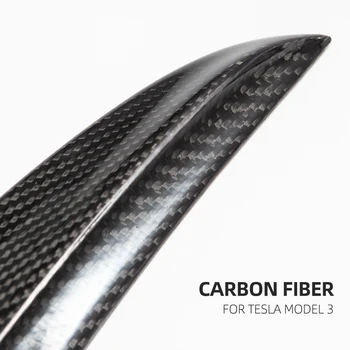 Modelové Číslo3 Vysoký Výkon Verze Kufru Křídlo Spoiler Pro Tesla Model 3 2020 Příslušenství Spoiler Real Carbon Fiber Model Tři