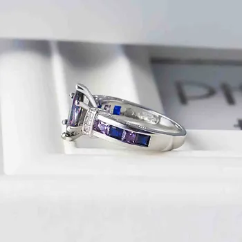 Módní ženy 925 Stříbrné prsteny dámské vintage Šperky Svatební luxusní Zásnubní Prsteny Velikosti 6-10 кольца для женщин anillos mujer