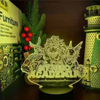 MŮJ HRDINA ACADEMIA Boku žádný Hrdina Academia Izuku Možná Bakugou 3D LED ANIME LAMPA Vizuální Lampy Pro Ložnice Dekor