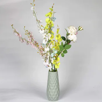Nordic Flower Vase Dekorace Domů Plastová Váza Imitace Keramické květináče Květinové Aranžmá pro Obývací Pokoj Domácí Dekoraci