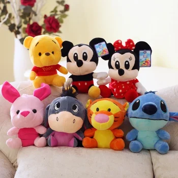 Nové Disney Pluche Dier Knuffel Mickey Mouse Minnie Winnie De Pooh Pop Lilo Cs Knorretje Závěs Speelgoed Jongen Meisje Dárek
