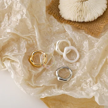 Nový korejský Multicolor Transparentní Akrylové Nepravidelné Geometrické Prsten Pryskyřice Vintage Prsteny pro Ženy, Dívky, Šperky, Dárky Prst Prsten