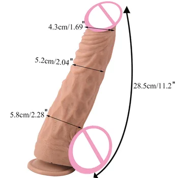 O 28,5*5,5 cm Velké Dlouhé Dildo s přísavkou Ženy, Dildo G-spot Anální Sex Hračka, Flexibilní Penis Lesbičky Soft Butt Plug pro Páry