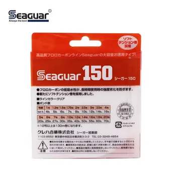 Originální Seaguar 150M Fluorouhlíkových vlasec 1.35-9.6 Kg Přetáhněte Nízká Paměť Fluorocarbon Uhlíku Kaprů Vedoucí Linie