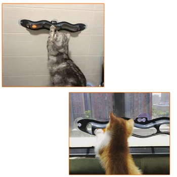 Pawstrip Interaktivní Hračky pro Kočky, Míček Zeď Okno s přísavkou Sledovat Míč, Hrát Pet Hračky Pro psy Kočky 57*10cm