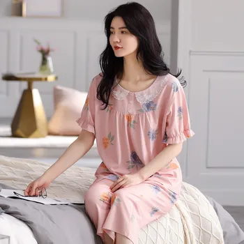 Pijama Mujer Nového Roku 2021 Tisk Velké Velikosti Pyžamo Pro Ženy, Modální Bavlna Oblečení Na Spaní Nastavit Volné Krátký Rukáv Letní Oblečení Pro Volný Čas, Pyžama