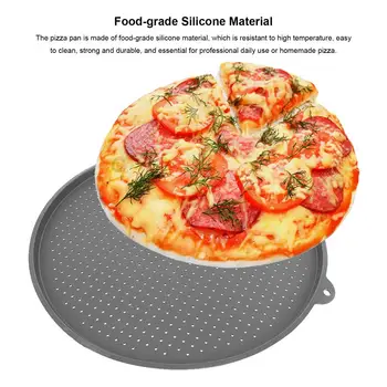 Pizza Pánev S Otvory Silikonová Perforovaná Teflonové Tray Tool Kolo Pečicí Podložka Na Pizzu Zásobník Perforované Dort Pečení Pizza Plech Na Pečení