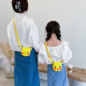 Pokemon Pikachu Roztomilé Silikonové Mince Kabelku Karikatura Kawaii Osobnosti Módní Anime Postava Taška přes Rameno Hračky pro Děti Dárky