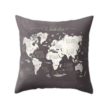 Polštáře Kryty Svět Mapa Tištěné Polštář 45*45 cm Vintage Pillowslip Home Supplies Auto Dekor Pasu Hodit Polštář Kryt