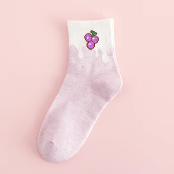Ponožky dámské Japonský nový kreslený barevné ovoce dáma v hlavni bavlněné ponožky sladké korejské příležitostné ženy ponožky velkoobchod