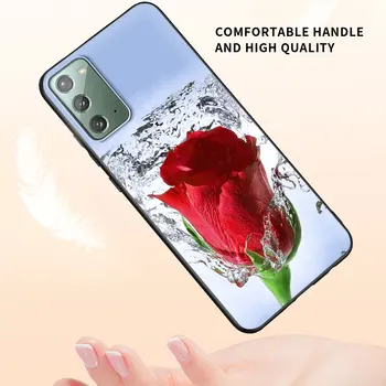 Pouzdro pro Samsung Galaxy S20 FE S21 S10 Plus S8 S9 S10e Poznámka 10 Lite 20 9 Ultra Soft Phone Funda Zadní Kryt Red Rose Floral Capa