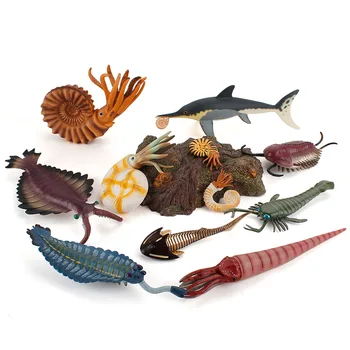 Prehistorické Mořské Mořský Život Zvířat Nautilus Cameroceras Opabinia Trilobita Figurky Zvířat, figurky, Modely