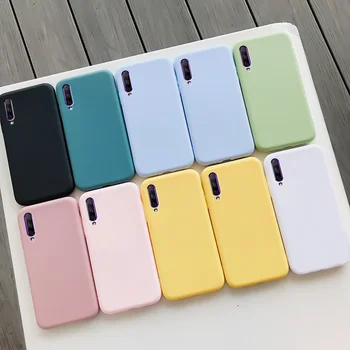 Pro Huawei Y9S Case Silikonový Macaron Candy Barvy Měkké TPU Jednoduché Černé Pouzdro Telefon Zadní Kryt