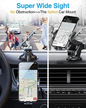 Přístrojová deska Telefon, Držák na Car360 Nejširší View9in Flexibilní Dlouhé Paže, Univerzální Handsfree Auto Sklo Air Vent Telefon Mount