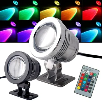 RGB Vodotěsné IP68 LED Flood Light Podvodní Fontána, Bazén, Rybník, Akvárium, Venkovní Zahradní Reflektor Žárovka Lampa 12V 85-265V Světla