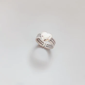 ROMAD Módní Prsteny pro Ženy, LÁSKA, Srdce, Prsteny Thai Silver Ručně Tkát Kroužky Páry Prsteny Vintage Šperky anillos W6