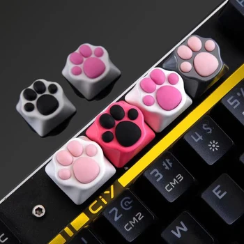 Roztomilé 3D Keycap Silikonové Cat Paw Pad Slitina Kovová Základna Osobnosti, Design Mechanické Klávesnice KeyCaps pro Mechanické Klávesnice