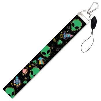 Roztomilé kreslené módní aline telefon charm klíčenka na krk šperk na zápěstí na krk řetěz ribbon taška na krk pro ženy, muže, přívěšek na klíče