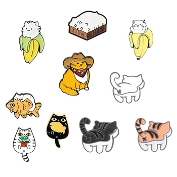 Roztomilý Kreslený Kočky Smalt Kolíky Krásné Brože Taška Klopě Pin Batoh Odznak Vynikající Dárek pro Přátele, Milovníci Koček Vlastní