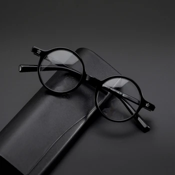 Ručně Vyráběné Acetát Předpis Brýle Rám Ženy Vintage Kulaté Krátkozrakost Optické Brýle Muži 2021 Korea Retro Brýle