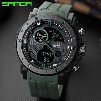 SANDA top luxusní značky G styl pánské vojenské sportovní hodinky LED digitální hodinky vodotěsné muži quartz hodinky Relogio Masculino