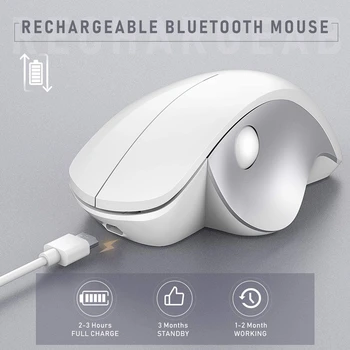 SeenDa Dobíjecí Bluetooth &2.4 G Bezdrátová Myš Straně Scroll Ball 2400DPI Herní Myš pro Hráče, Macbook Notebook Ergonomické Myši