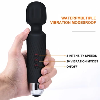 Silný Orální Klitoris, Vibrátory USB Nabíjení AV Magic Wand Vibrátor Silikonový Masér, Dospělý Sex Hračky, Bezpečný Sex pro Dospělé Produkt pro Ženy