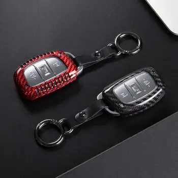 Skutečné Uhlíkové Vlákno Key Fob Kryt pro Hyundai Elantra ix25 ix35 Mistra Sonata 9 Tucson Verna Styl Auto Dálkové Klíč