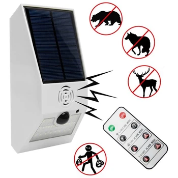 Solární Alarm, Světlo, Solární Strobe Světlo s Detektorem Pohybu Solární světelná Signalizace, Detektor Pohybu s Dálkovým ovládáním-ABUX