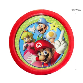 Super Mario Téma Party Dekorace Nádobí Papíru Pohár Talíře Ubrousky Ubrusy Banner Baby Sprcha Děti Narozeninové Párty Sprcha