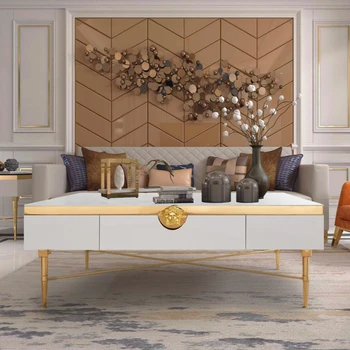 Světlo luxusní rock čaj stůl malý byt obývací pokoj mramorový stůl obdélníkový jednoduchý moderní stolek se zásuvkou