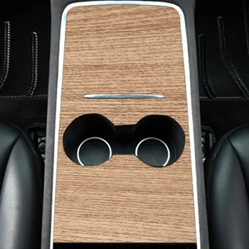 Tesla Model 3 2021 Auto Centrální Ovládací Panel Ochranný Dřevo Obilí Pro modelové číslo3 Y Příslušenství Uhlíkové Vlákno ABS Patch Interiér Film