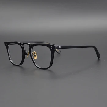 Titan Acetát Náměstí dioptrické Brýle pro Muže, Ženy Full Rim Retro Optické Krátkozrakost Brýle Rám Jasné Objektiv