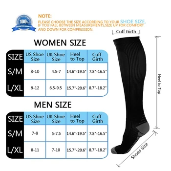 Unisex Kompresní Ponožky 30 Mmhg Sportovní Ponožky Fotbal Ponožky Šipka Vzor Stehna Ponožky Venkovní Běh Fitness Ponožky
