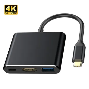 Usb C HDMI Typ C Převodník Hdmi Adaptér, Typ C Na HDMI/USB 3.0/Typ C Hliník pro Macbook Pro Samsung S9 S10 Huawei P20 P30